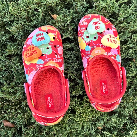 Crocs x Sweethearts Classic Lined Elevated‎ Clogs Little Kids Size J2 - Picture 5 of 12